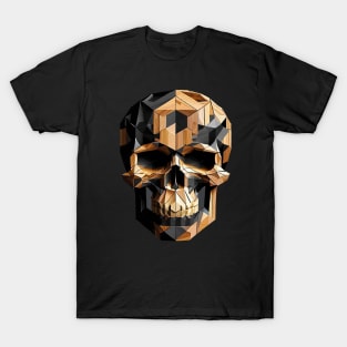 Skull Art Wood Design T-Shirt